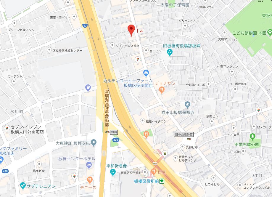 美容室イチゴ板橋区役所前店地図